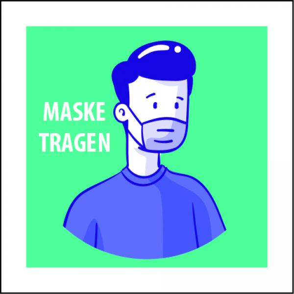 Corona Schilder Maske tragen